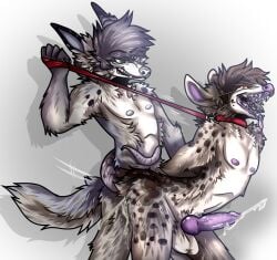 anal anal_sex anthro ass balls bodily_fluids canid canine canis collar cum cum_inside duo erection fur genital_fluids genitals green_body grey_body grey_fur grey_hair hair hi_res knot leash leash_pull looking_pleasured male male/male male_penetrated male_penetrating male_penetrating_male mammal marsupial multiple_boys nipples nude open_mouth orange_eyes penetration penis phalangeriform sex shirojackote simple_background smile tail_wrapped tongue wolf