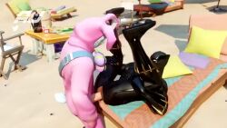 2boys 3d aj_racer95 anal anal_sex animated armor beach black_bodysuit black_panther_(marvel) black_panther_(series) bodysuit dark-skinned_male fortnite fortnite:_battle_royale fursuit gay gay_sex helmet interracial legs_up light-skinned_male male/male marvel mask masked masked_male missionary_position mrfoxhound penetration platform_missionary_position rabbit_raider soldier sound spread_legs suit video yaoi