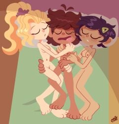 3girls amphibia anne_boonchuy asian_female bed black_hair blonde_hair breasts brown_hair casual casual_nudity commission commission_art completely_naked completely_nude completely_nude_female crashie crashie_(artist) cuddling dark-skinned_female dark_hair dark_skin disney disney_channel drooling female female_only group human light_hair marcy_wu naked naked_with_friends nonsexual_nudity nude pale_skin sasha_waybright sleeping sleeping_nude sleeping_together slumber_party straight_hair taiwanese thai trio vagina white_female wholesome wholesome_nudity