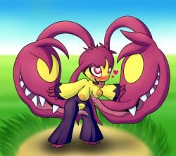 2017 ahe_gao autocunnilingus blush breasts female female_focus female_only game_freak hair_mouth hand_on_hair heart heart-shaped_pupils licking_breast licking_pussy long_tongue looking_pleasured mawile mega_evolution mega_mawile nintendo nipples open_mouth open_smile pokemon pokemon_(species) pokemon_only pussy pussy_juice screwroot self_lick shiny_pokemon simple_background tongue tongue_out yellow_skin