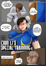 big_breasts capcom chinese_clothes chun-li colored comic dialogue english_text estella_comics fully_clothed hairbuns light-skinned_female mannyestella mrestella pantyhose street_fighter