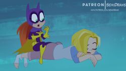 barbara_gordon batgirl blonde_hair comic costume dc dc_comics dreaming fat_ass ginger kara_zor-el semidraws sidekick sleeping supergirl you_gonna_get_raped