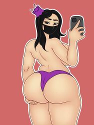 argentina ass big_ass bikini black_eyes black_hair breasts chubby face_mask large_breasts nimu nimu_(irl) selfie simple_background smile sofía_magaly_santillán_(nimu) tenia_que_ser_nimu_(meme) thick_thighs thighs touching_breast twitch twitter virtual_youtuber youtube youtuber_girl