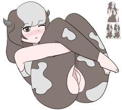 anus arms_on_legs arms_up ass asshole big_ass big_breasts big_butt blush brown_eyes brown_hair butt butt_focus butthole cow_(dangoheart_animation) cow_(minecraft) cow_girl cowgirl_position dangoheart dangoheart_animation female female_only grey_hair horns large_ass large_breasts larger_female laying laying_back laying_on_back leggings legs legs_together legs_up minecraft minecraft_anime minecraft_mob pussy ripped_clothing ripped_pants solo telensfw thick thick_ass thick_hips thick_legs thick_thighs thighs thighs_bigger_than_head thighs_large thighs_together vagina