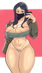 ass big_ass bikini black_eyes black_hair breasts embarrassed face_mask female female_focus indie_virtual_youtuber large_breasts nimu nimu_(irl) open_shirt selfie sex sex_toy shirt shirt_up simple_background sofía_magaly_santillán_(nimu) tenia_que_ser_nimu_(meme) thick_ass thick_thighs thighs twitch twitter vagina virtual_youtuber youtube youtube_hispanic youtuber_girl