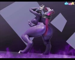 3d anthro big_breasts breasts choker cynder dragon female horns model ok_sign scalie spyro_the_dragon tail wingless_dragon