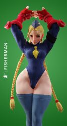 3d alternate_costume black_boots blender blonde_hair blue_eyes blue_hat blue_leotard blue_stockings boots cammy_white cap capcom fisherman garrison_cap gloves hat leotard light-skinned_female light_skin muscle_tone red_gloves stockings street_fighter street_fighter_iv street_fighter_v thick_ass thick_thighs toned toned_body toned_female toned_legs watermark