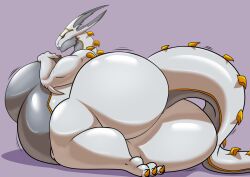 anthro anthrofied ass big_ass big_breasts big_butt breasts butt dat_ass dragon female huge_ass huge_breasts huge_butt shinysteel silver_dragon solo thick_ass thick_thighs