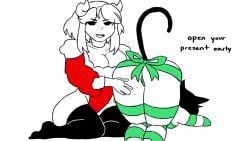 2girls animated ass ass_focus ass_up christmas emmpy horns large_ass looking_at_viewer naughty_face nine_(emmpy) present tagme thick_ass thick_thighs thighhighs video voluptuous