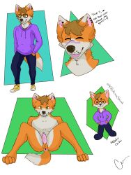 anthro canid canine dean fox fursona) hi_res male male/male mammal solo yiffoliousstank