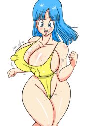 1girls blue_eyes cameltoe canonical_scene cleavage curvy dragon_ball erect_nipples female huge_areolae huge_ass huge_breasts maron pm14:00 puffy_nipples thick_lips voluptuous wide_hips