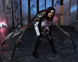 1boy 1girls 3d alien bestiality big_ass big_breasts big_butt black_hair blue_eyes bodysuit boots captured catsuit caught cerberus digital_media_(artwork) female geebee genitals hi_res highres interspecies kidnapped male mass_effect mass_effect_2 mass_effect_3 miranda_lawson rape surprise surprise_sex surprised zoophilia