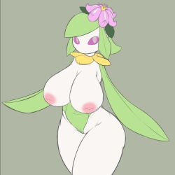 anekoe98 anthro big_breasts breasts female hisuian_lilligant huge_breasts lilligant pokemon pokemon_legends:_arceus solo solo_female thick_thighs