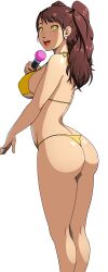 1girls ass big_breasts bikini breasts brown_hair busty dat_ass kujikawa_rise large_breasts open_mouth persona persona_4 shadow_rise shadow_self_(persona) smile solo stormfeder thighs third-party_edit thong_bikini twintails voluptuous yellow_bikini yellow_eyes