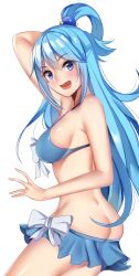 aqua_(konosuba) ardeee ass blue_eyes blue_hair female kono_subarashii_sekai_ni_shukufuku_wo! skirt_down solo