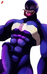 2d_(artwork) anthro big_penis black_body black_penis black_suit huge_pecs male male_focus male_only marvel marvel_comics muscular muscular_anthro muscular_male pectorals pegasus_dan penis penis_out pink_tongue sharp_teeth solo solo_male sony_interactive_entertainment spider tongue tongue_out uncensored venom venom_(marvel) white_eyes