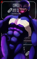 2d_(artwork) anthro big_penis black_body black_penis black_suit erect_penis erection huge_pecs humanoid humanoid_genitalia humanoid_penis male male_focus male_only marvel marvel_comics muscular muscular_male pectorals pegasus_dan penis pink_tongue sharp_teeth solo solo_male sony_interactive_entertainment spider tongue tongue_out uncensored venom venom_(marvel) white_eyes