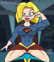 1boy 1girls abs aqualad ass_visible_through_thighs big_breasts blonde_hair blue_eyes breasts bulge dc dc_comics dc_super_hero_girls female female_focus femdom flexing garth_bernstein_(shg) imminent_sex kara_danvers_(shg) kara_zor-el kryptonian light-skinned_female male mapashonsfw muscular_female panties pantyshot partial_male pov short_hair supergirl thick_penis