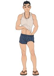 abs banyan_inn boxers bulge clothed fit flaccid lean male male_focus male_only male_solo muscular muscular_male schizoid shirt_lift solo solo_male teasing toned toned_male treasure_trail twink twitter_user_oc twunk underwear xian_(banyan_inn)