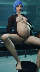 1girls 3d 4k absurdres areolae blender breasts chloe_price clubzenny female female_only highres life_is_strange looking_at_viewer nipples pregnant pussy solo spread_legs