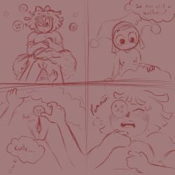 2026 2girls 4_panel_comic blush bottomless_female bow button_clit button_eye clitoris doll_girl dress_lift glitch_productions gooseworx jester jester_girl jester_hat lesbian_sex pomni pomni_(tadc) pomni_(the_amazing_digital_circus) pussy ragatha ragatha_(tadc) ragatha_(the_amazing_digital_circus) rubbing_clitoris sketch small_breasts tagme tagme_(artist) the_amazing_digital_circus topless_female yuri