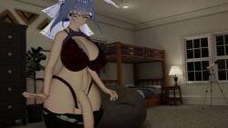 1futa 3d blue_hair bra breasts_out breasts_out_of_clothes clothed clothing cock dress_lift flaccid flaccid_futa flaccid_penis futa_only futanari glasses hololive hololive_english huge_breasts ouro_kronii penis_reveal shirt_lift tagme undressing video vr vr_media vrchat vrchat_avatar