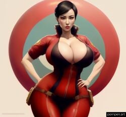 ada_wong ai_generated asian asian_female huge_breasts pornpen resident_evil wide_hips