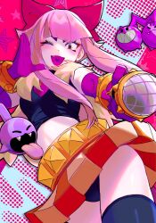 black_bra brawl_stars clothed female medium_boobs melodie_(brawl_stars) panties pink_hair sexually_suggestive supercell yonojimo