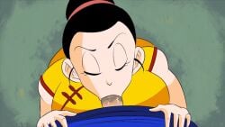 animated blowjob chichi deepthroat deepthroat_no_hands dragon_ball dragon_ball_z fellatio funsexydragonball looking_at_viewer no_sound son_goku tagme