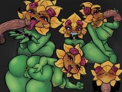 big_breasts blowjob breasts choker disembodied_penis fangs female flora_fauna leaf long_tongue multiple_angles oral pie_face_cat plant plant_girl plants_vs_zombies plants_vs_zombies:_heroes pvz sex showing_off solar_flare_(pvz) sunflower teasing thick_thighs