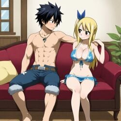 ai_generated blonde_hair couple fairy_tail gray_fullbuster lucy_heartfilia