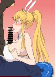 artoria_pendragon artoria_pendragon_(lancer) ass ass_up bar_censor big_ass big_breasts big_penis blonde_hair blush breasts bunny_ears bunny_girl bunnysuit censor_bar censored cheating color dark-skinned_male dark_skin fat_ass fate/grand_order female green_eyes hi_res highres huge_breasts huge_cock human human_female interracial interracial_sex kneeling large_breasts large_penis licking licking_penis light-skinned_female light_skin male male/female muscular muscular_male netorare ntr penis penis_awe ponytail teruyo titjob tongue tongue_around_penis tongue_out