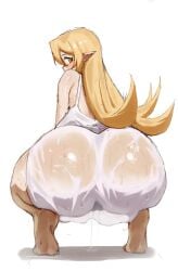 ass blonde_hair idontknowherfullname monogatari_(series) nyztsune oshino_shinobu pointy_ears wet_pussy