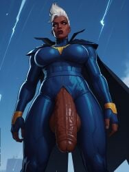 ai_generated dark-skinned_female futanari huge_cock marvel marvel_comics mutant_(marvel) ororo_munroe rorioriai stable_diffusion storm_(x-men) x-men