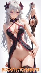 1girls ai_generated concept_art freya_(danmachi) grey_hair heart-shaped_pupils nnnyr simple_background stable_diffusion standing visible_pussy white_background white_hair