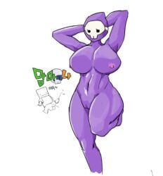 1girls abs breasts dad_n_me female female_only gender_transformation mask masked milf newgrounds nipples purple_skin rule_63 skull_mask solo tappysfm