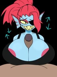 banger beat beat_banger beat_banger_(mod) big_breasts blue_body bra breasts paizuri pigtail pirate red_hair reskin toriel_beat_banger undertale undertale_(series) undertale_au undyne undyne_(deltarune) undyne_au undyne_the_undying yellow_eyes