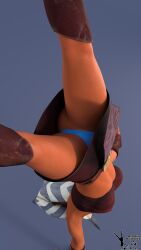 1girls 3d acrobatic ahsoka_tano alien anus clone_wars dc15-a female female_only gymnastics handstand jedi jedi_padawan orange_body orange_skin panties pussy simple_background solo standing star_wars the_clone_wars:_season_one togruta upskirt