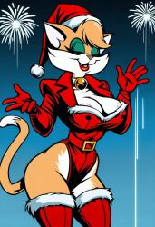 1girl ai_generated anthro catgirl christmas fantomcat female female_only furry furry_only tabitha_wildcat xmas