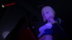 3d animated artoria_pendragon blowjob fate/grand_order fate/hollow_ataraxia fate/stay_night fate_(series) futanari infected_heart magicalmysticva saber sound tagme tohsaka_rin video voice_acted yuri