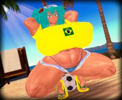 1girls 3d arms_behind_head beach big_breasts big_thighs brazilian_miku breasts busty cinnamon_tea curvy female female_only football_(ball) giant_breasts giant_thighs gigantic_breasts gigantic_thighs hairy hairy_pussy hatsune_miku huge_breasts huge_thighs koikatsu large_breasts large_thighs massive_breasts massive_thighs navel pubic_hair sandals squatting thick_thighs thighs vocaloid voluptuous wide_thighs