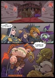 big_breasts breasts comic dialog dialogue dwarf dwarf_female english english_text female gigantic_breasts huge_breasts loonyjams madame_serris male martyr_(raid_shadow_legends) maulie_tankard raid_shadow_legends skytouched_shaman_(raid_shadow_legends) ursula_the_mourner