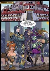 big_breasts breasts comic dialog dialogue dwarf dwarf_female english english_text female gigantic_breasts huge_breasts loonyjams madame_serris martyr_(raid_shadow_legends) maulie_tankard raid_shadow_legends skytouched_shaman_(raid_shadow_legends) ursula_the_mourner