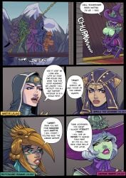 big_breasts breasts comic dialog dialogue english english_text female gigantic_breasts huge_breasts loonyjams madame_serris martyr_(raid_shadow_legends) maulie_tankard raid_shadow_legends skytouched_shaman_(raid_shadow_legends) ursula_the_mourner