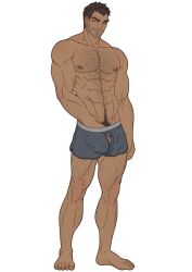 abs beefy boxers bulge bulge_grab cocky daddy dick_souza dilf dilftown fit flaccid hairy light-skinned_male light_skin male male_only manly melanin muscles muscular muscular_male pecs schizoid smirk solo solo_male teasing twitter_user_oc underwear