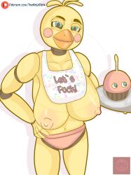 animatronic anthro areolae breasts chicken cupcake five_nights_at_freddy's patreon_link penetration sex small_nipples theninjadark toy_chica_(fnaf) yellow_body