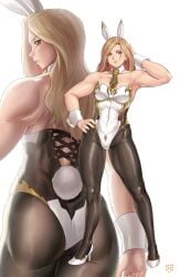 alternate_costume ass big_ass big_breasts big_butt blonde_hair breasts bunny_ears bunny_girl bunny_suit bunnysuit clothed finalcake huge_ass kisara_(tales) long_hair muscular_female pantyhose tales_of_(series) tales_of_arise tight_clothing wide_hips