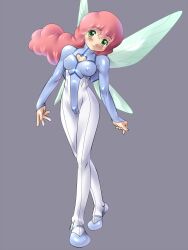 1girls 2010s 2019 3:4 5_fingers bare_hands blush bodysuit breasts cameltoe cham_fau closed_mouth clothing eyes fairy fairy_wings female female_focus female_only green_eyes hair humanoid jpeg looking_at_viewer nipple_outline open_mouth pilot_suit pink_hair seisenshi_dunbine smile solo solo_female standing tatemati walking wings