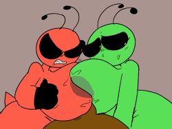 1boy alien alien_girl alien_humanoid antennae areolae ass bare_shoulders big_areola big_ass big_breasts big_butt black_sclera breasts butt completely_nude dark_skin double_paizuri female green_skin hips huge_ass huge_breasts huge_butt humanoid large_areolae large_ass large_breasts large_butt male naked nude nude_female nudity original_character p-con paizuri penis red_skin sex sweat sweatdrop tagme thick thick_ass thick_thighs thighs wide_hips