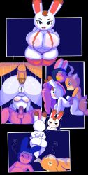 2021 anal animal_crossing ass beau_(animal_crossing) big_ass big_breasts blowjob breasts comic cum_on_lips darky03 deer fucked_senseless fucked_silly nintendo nipples nude pussy rabbit shortstack sling_bikini snake_(animal_crossing) spitroast threesome tiffany_(animal_crossing) walking_away